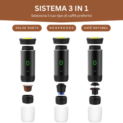 ExpressoMini™: Macchina da Caffè Elettrica Portatile 3 in 1
