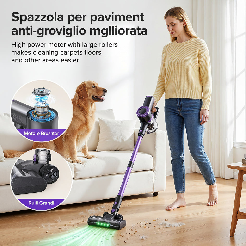 AERIS CicloneCore™ — Aspirapolvere Senza Filo 46kPa, 6-in-1