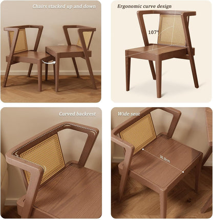 Set da Pranzo Compatto in Rattan per 2 – Tavolo Elegante con Spazio di Archiviazione e Sedie per Piccoli Spazi.