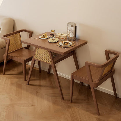 Set da Pranzo Compatto in Rattan per 2 – Tavolo Elegante con Spazio di Archiviazione e Sedie per Piccoli Spazi.