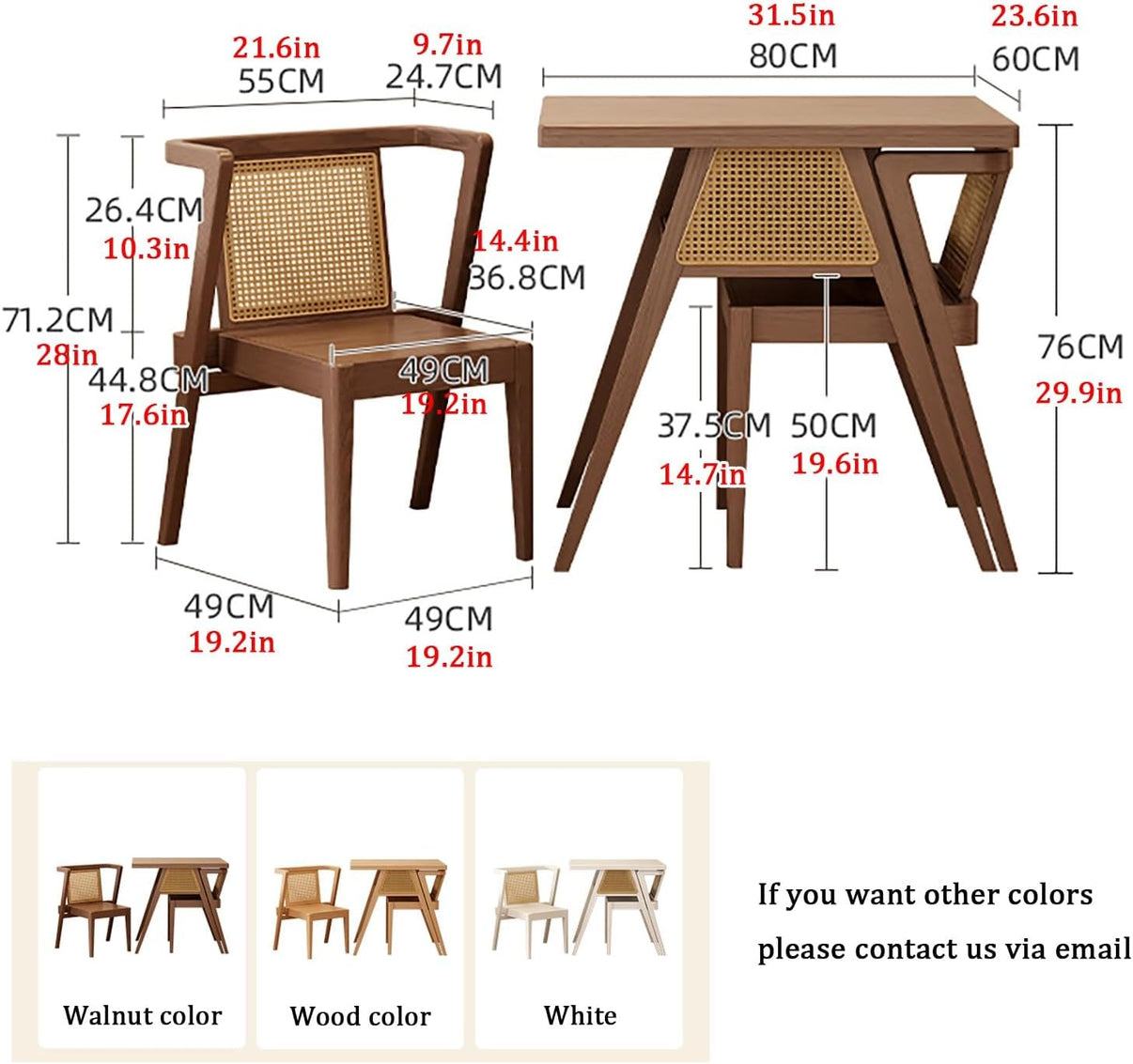 Set da Pranzo Compatto in Rattan per 2 – Tavolo Elegante con Spazio di Archiviazione e Sedie per Piccoli Spazi.