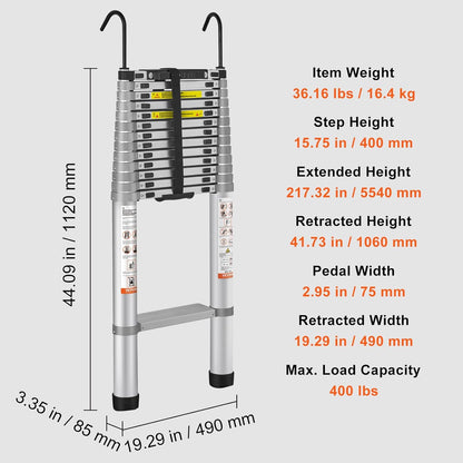 Scala Telescopica - Max 5,6 metri & 181 kg