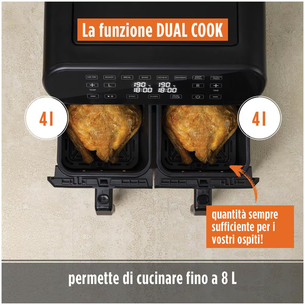 Friggitrice ad Aria Infinity PRO XXL con Due Cestelli