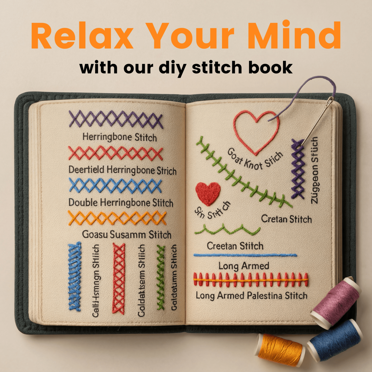 CalmBook™ - Il Libro di Ricamo Terapeutico (Kit Completo Anti-Stress)