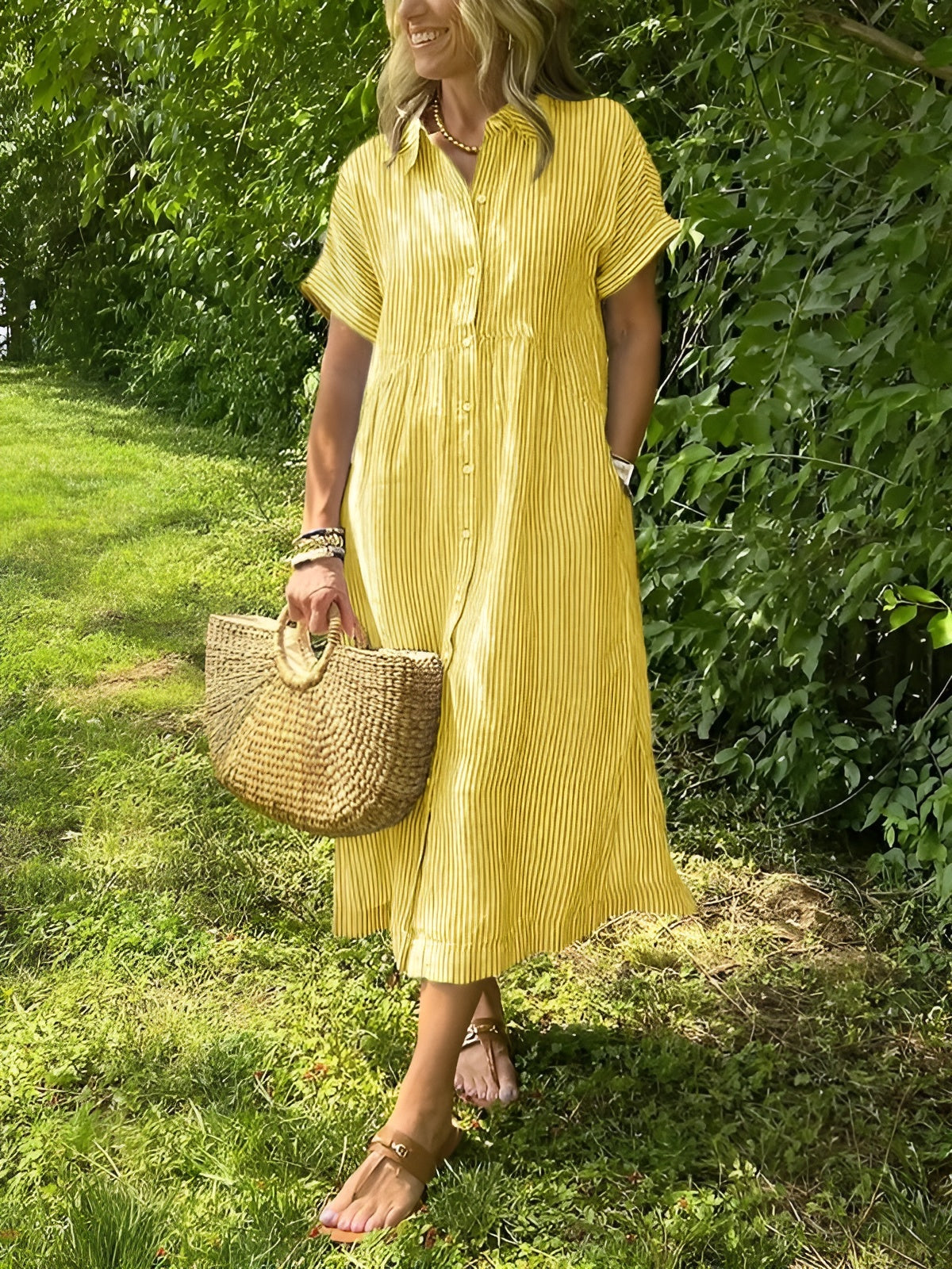 Kjellina – Camicia Abito Estivo a Righe